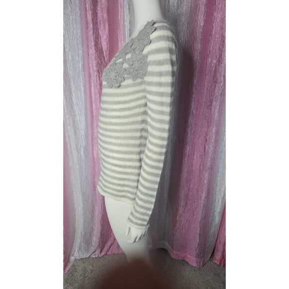 Isaac Mizrahi for Target Alpaca Blend Gray Stripe Sweater Size Medium - Picture 5 of 11